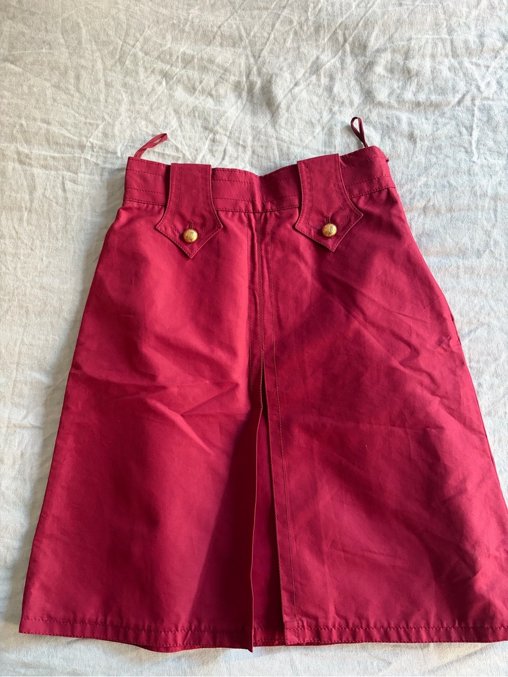 Gucci Burgundy Satin-Finish Midi Skirt, Size IT 38